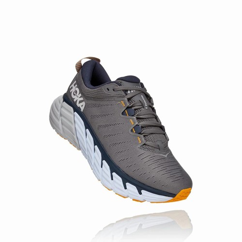 Hoka One One GAVIOTA 3 Road Running Shoes For Men India Grey IN-4698